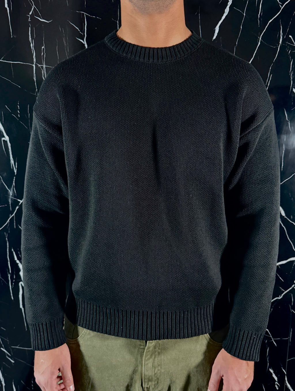 Maglione crop total black