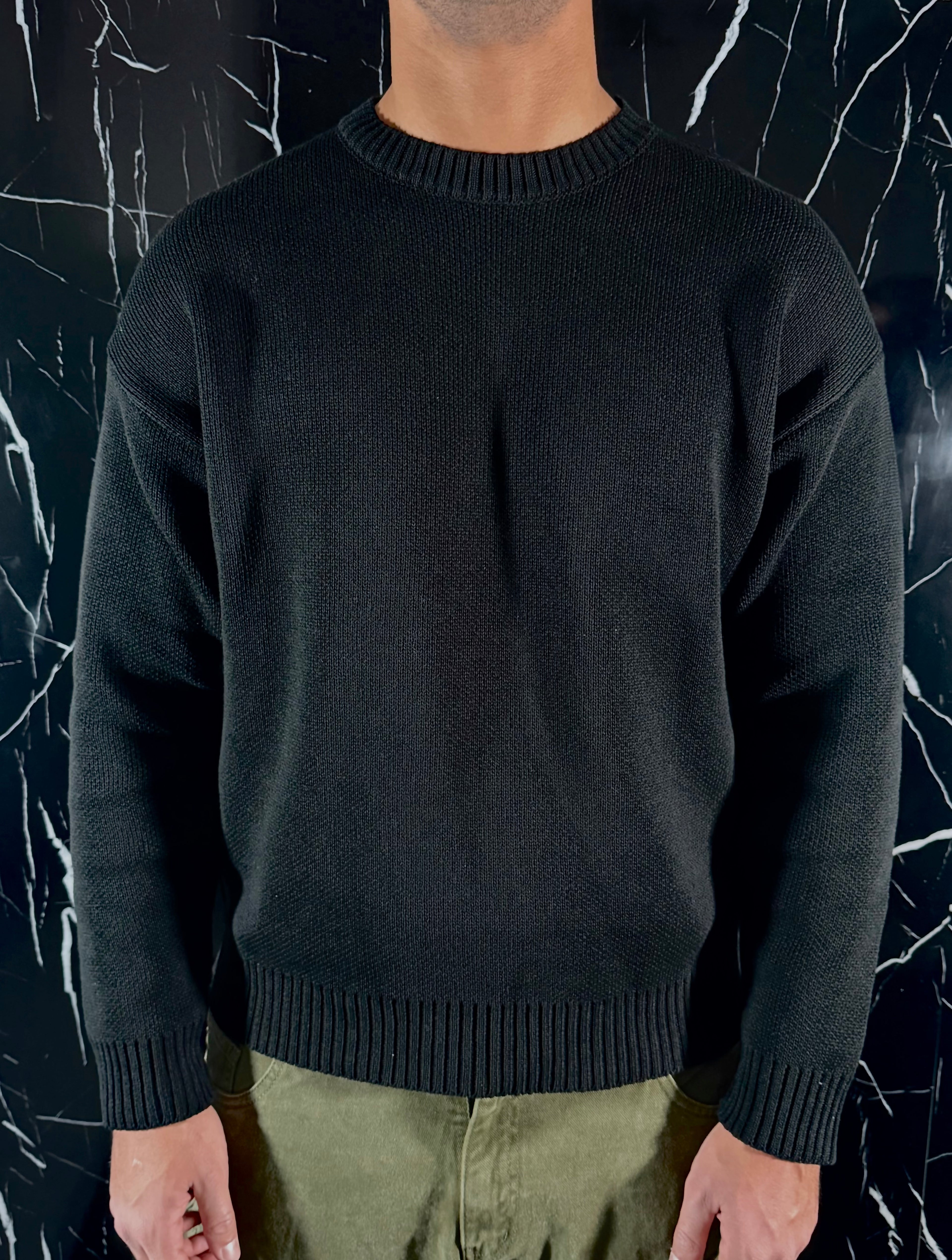 Maglione crop total black