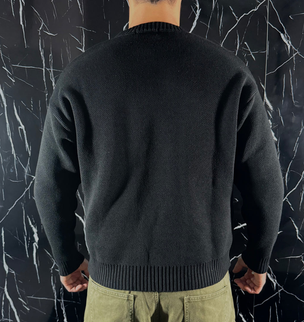 Maglione crop total black