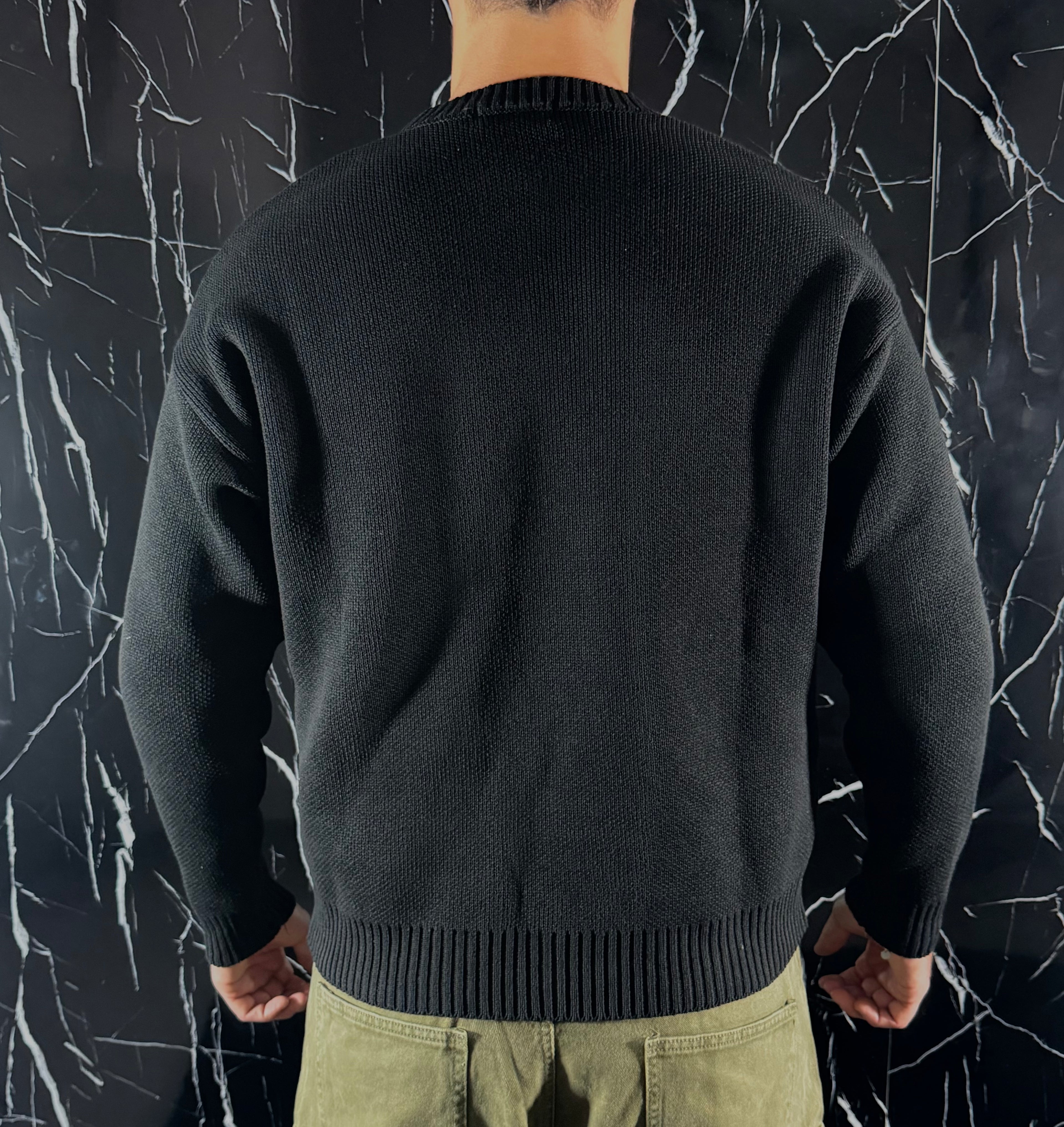 Maglione crop total black