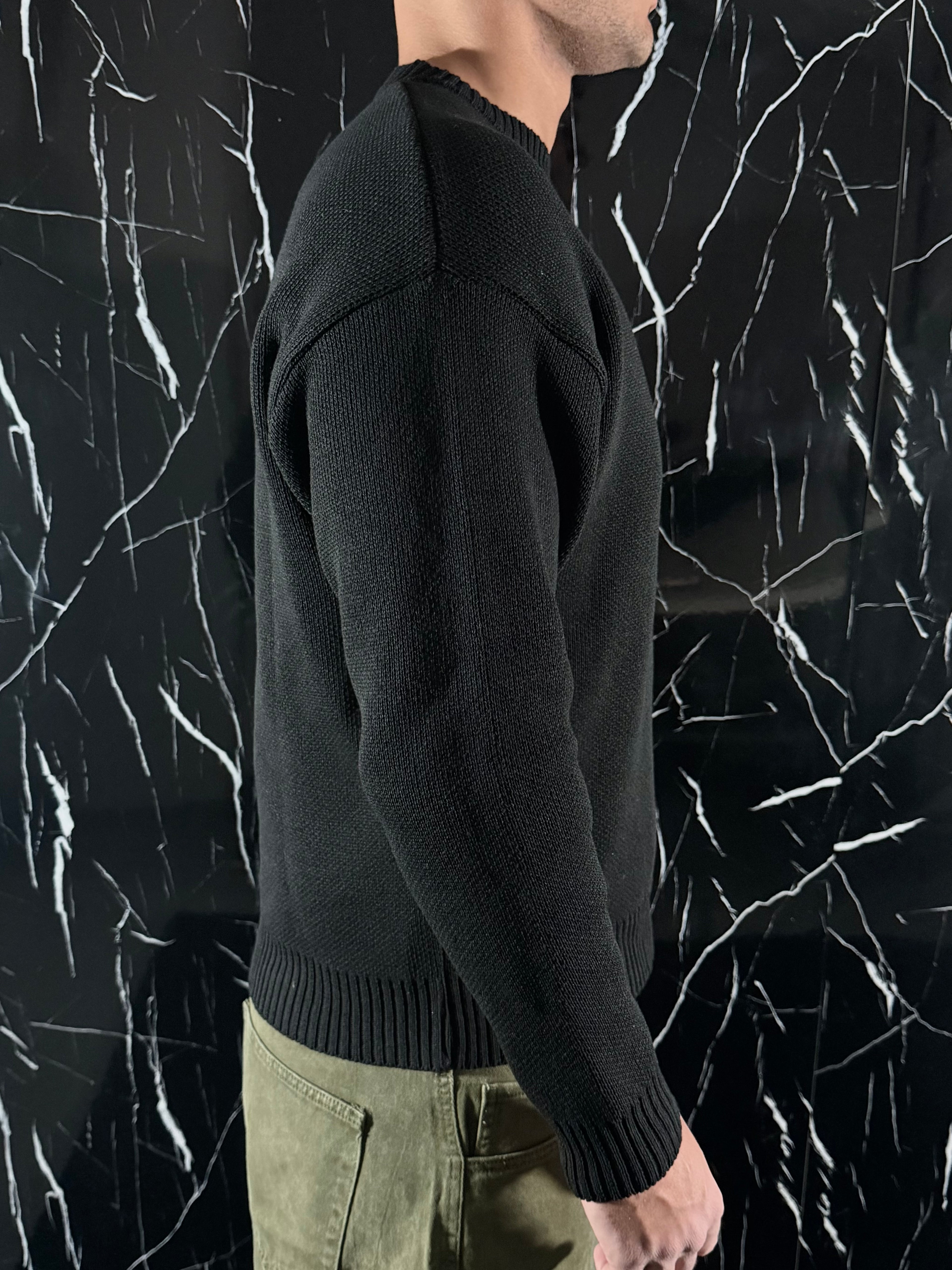 Maglione crop total black