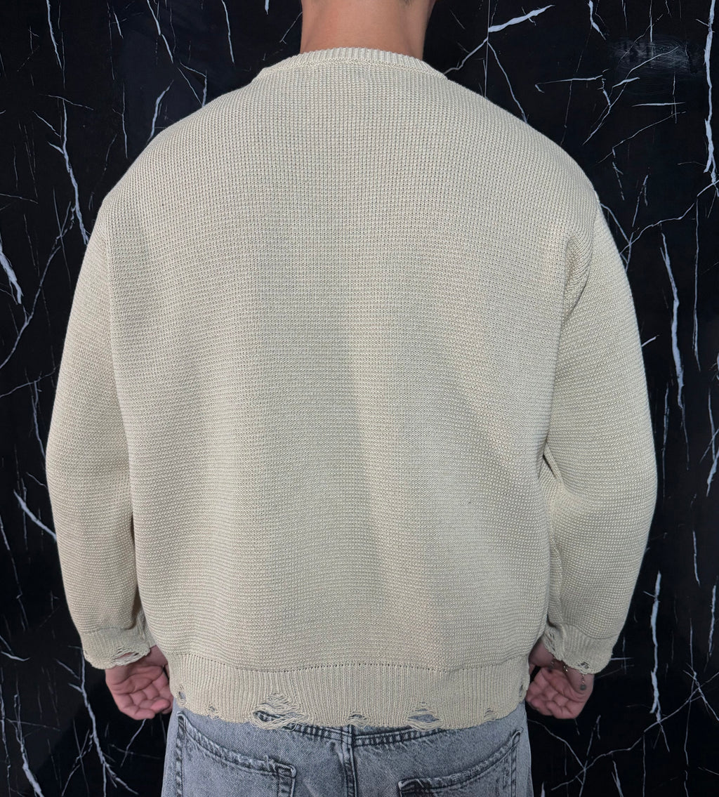 Maglione crop beige