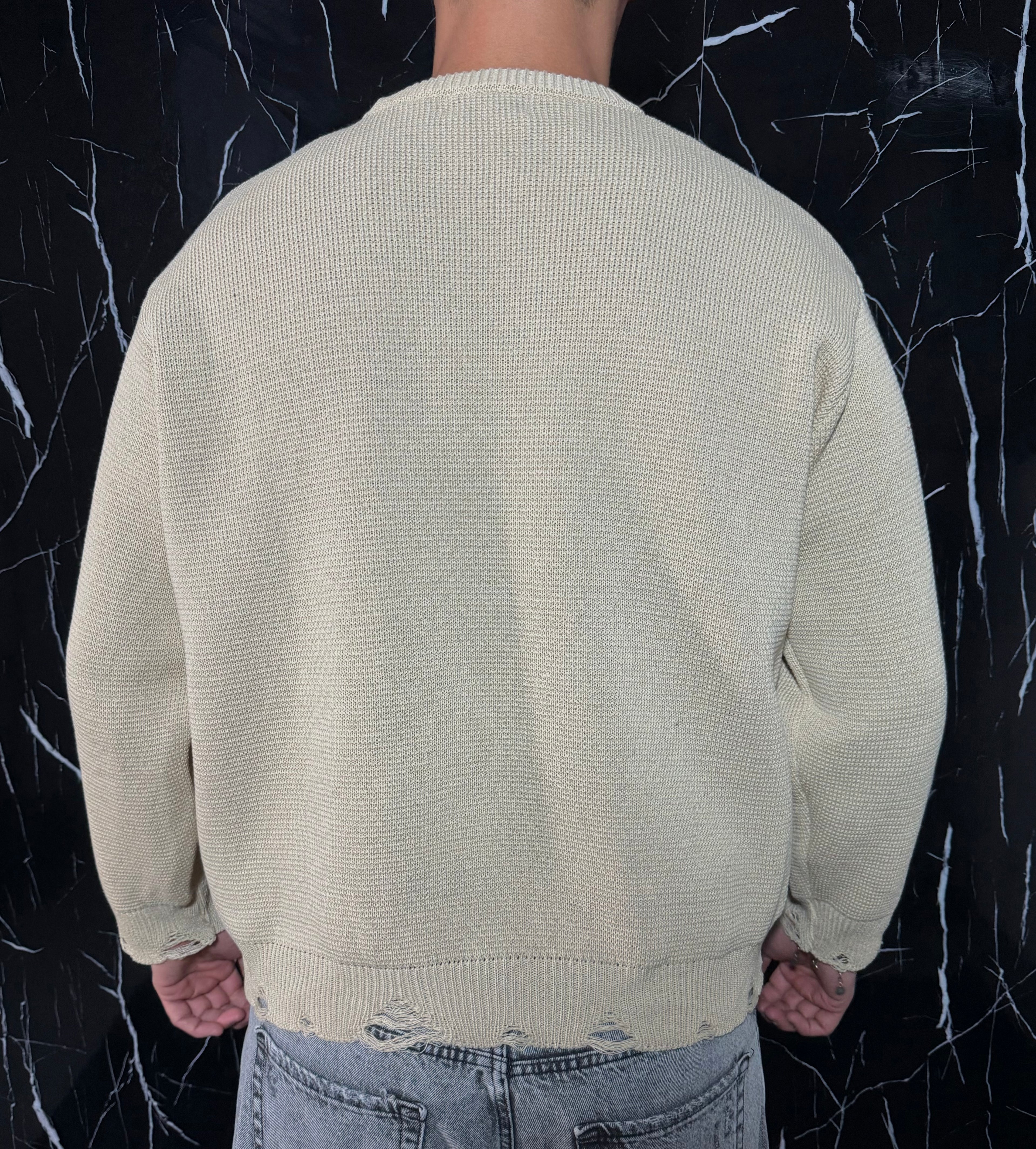 Maglione crop beige