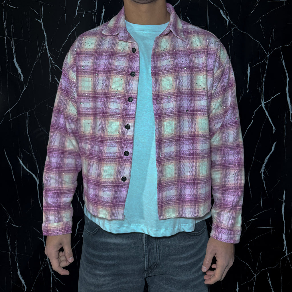 Camicia rosa brillantinata