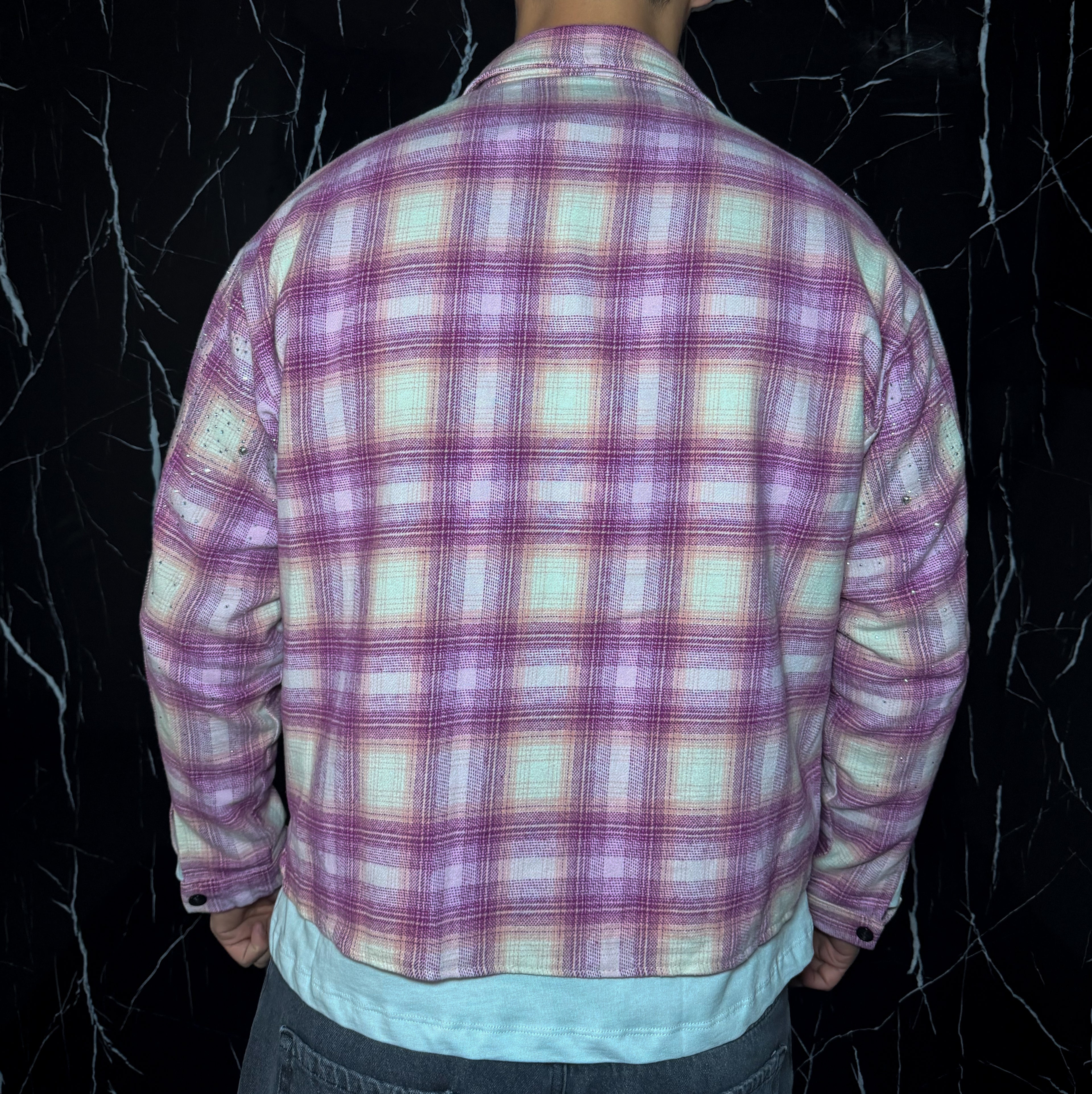 Camicia rosa brillantinata