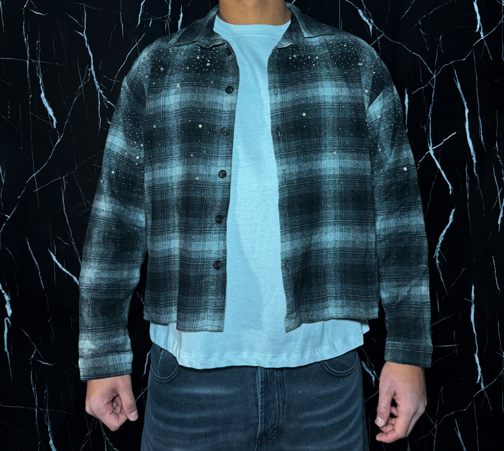 Camicia grigia brillantinata