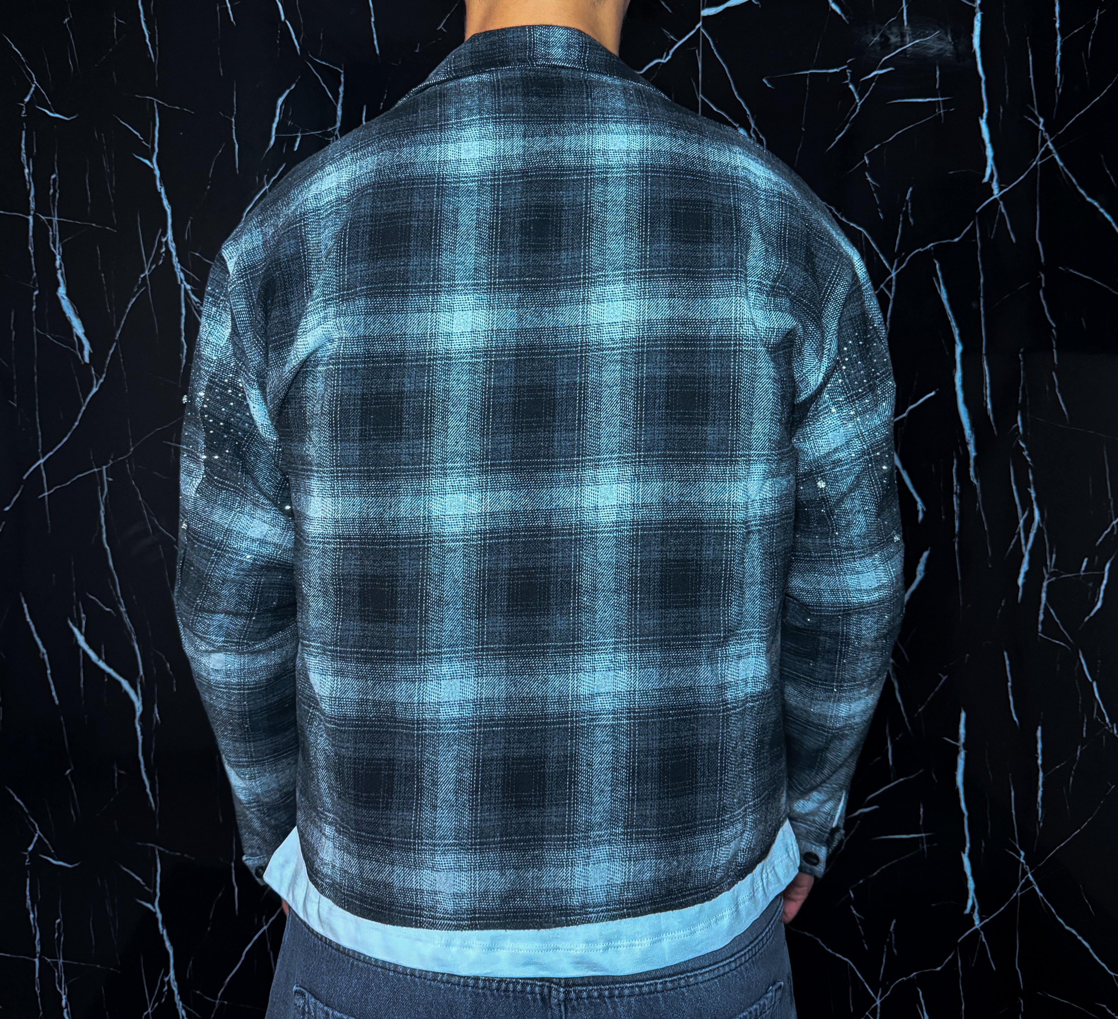 Camicia grigia brillantinata