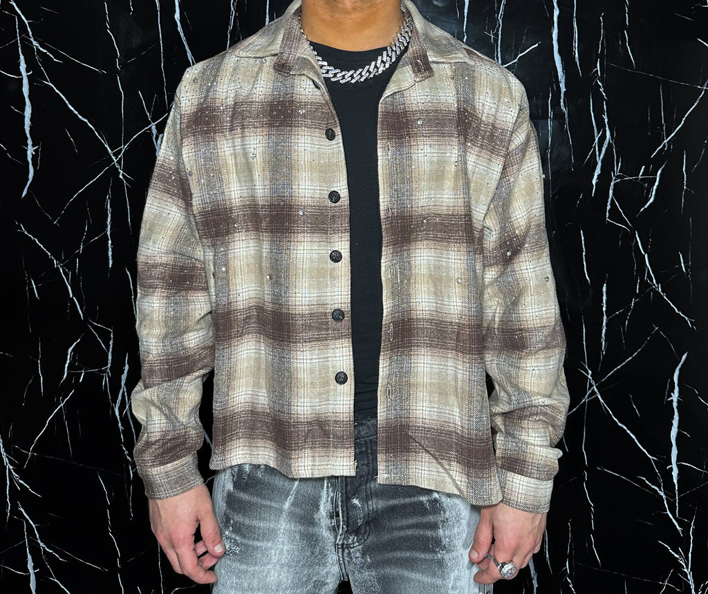 Camicia Beige Brillantinata