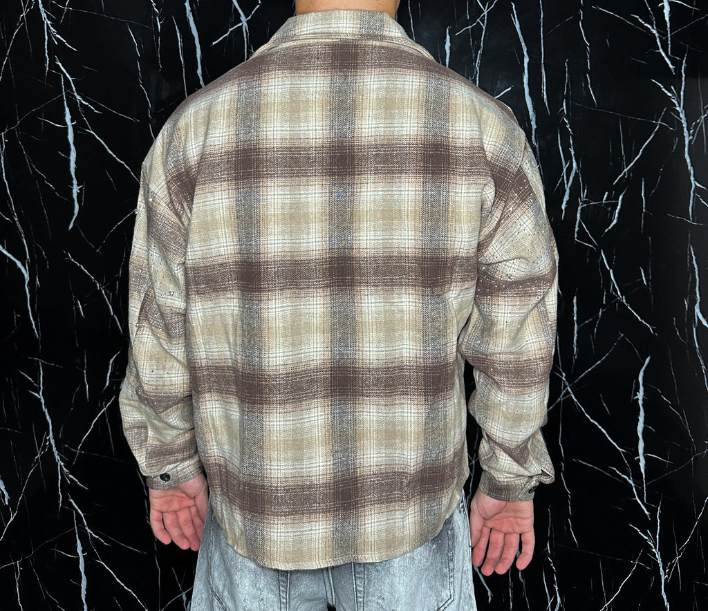 Camicia Beige Brillantinata