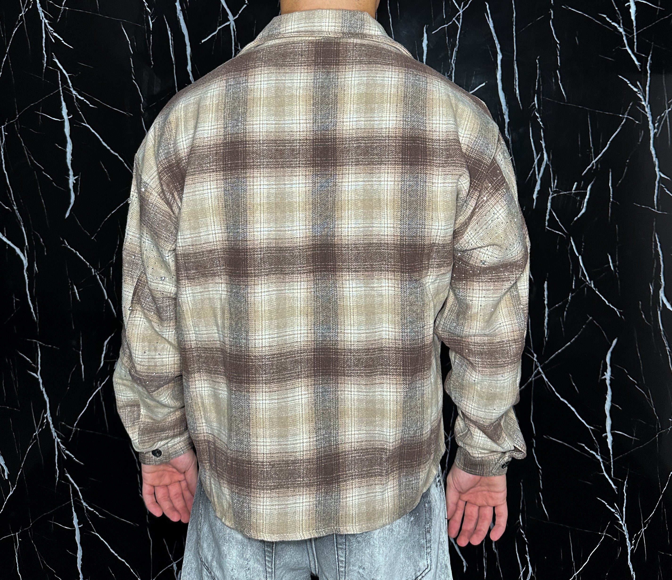Camicia Beige Brillantinata