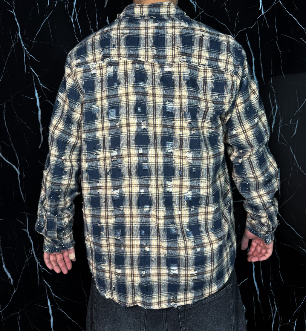 Camicia a quadri brillantinata